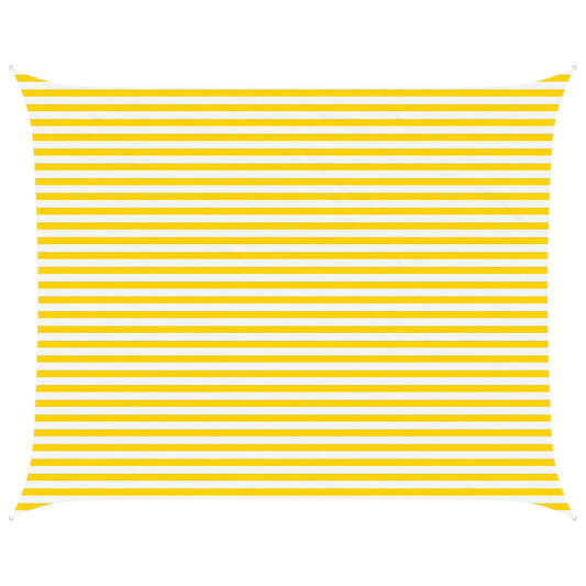 Sun Shade Sail Yellow and White 5 x 4 m 100% Polyester Oxford
