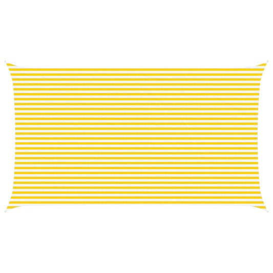 Sun Shade Sail Yellow and White 7 x 4 m 100% Polyester Oxford