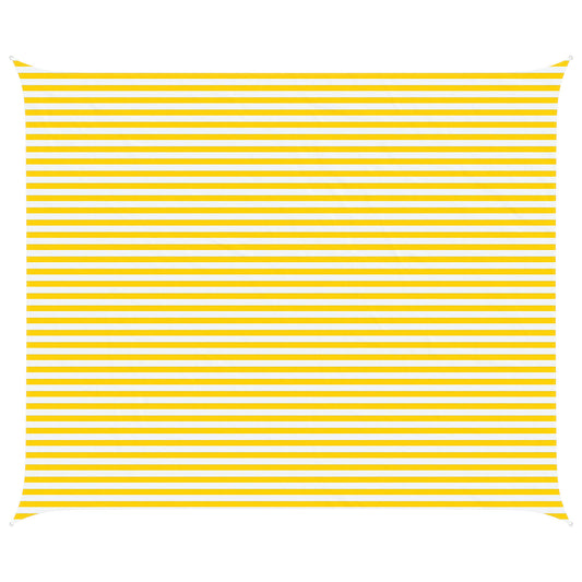 Sun Shade Sail Yellow and White 6 x 5 m 100% Polyester Oxford