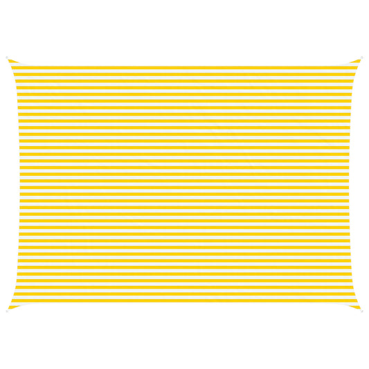 Sun Shade Sail Yellow and White 7 x 5 m 100% Polyester Oxford