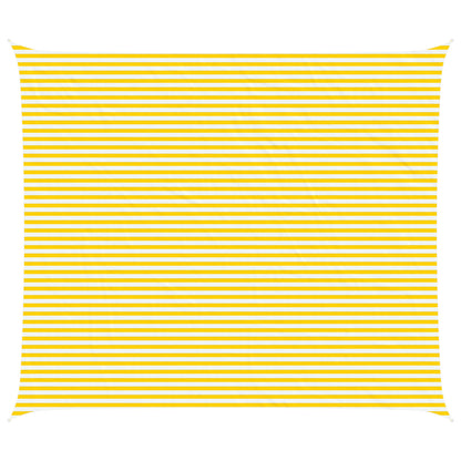 Sun Shade Sail Yellow and White 7 x 6 m 100% Polyester Oxford