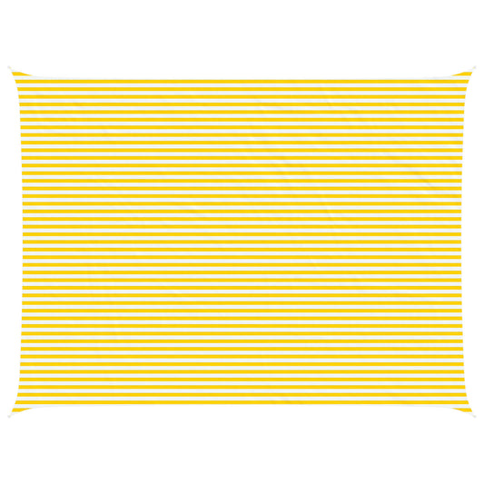 Sun Shade Sail Yellow and White 8 x 6 m 100% Polyester Oxford
