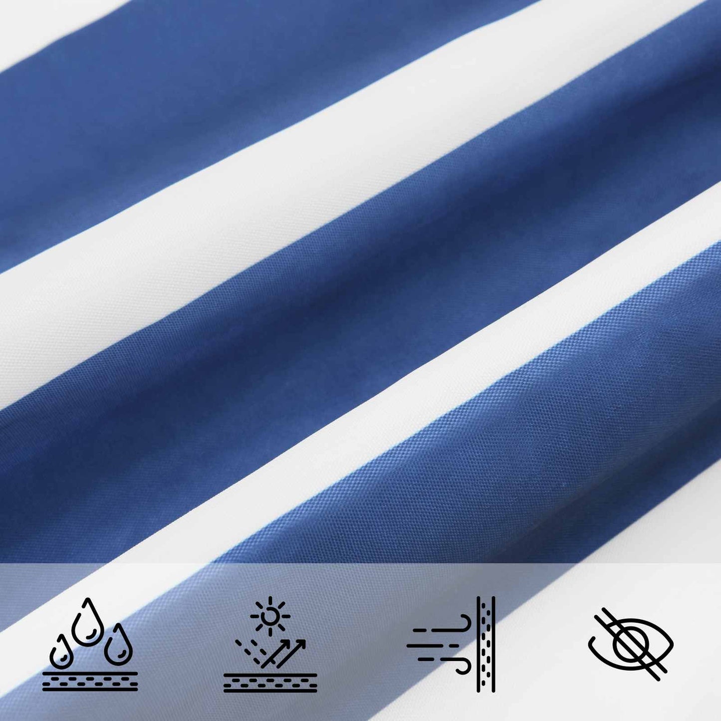 Sun Shade Sail Blue and White 3.5 x 2 m 100% Polyester Oxford