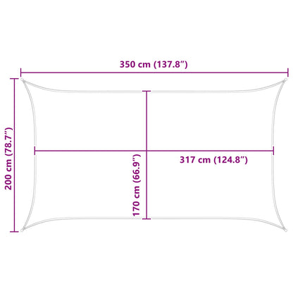 Sun Shade Sail Blue and White 3.5 x 2 m 100% Polyester Oxford
