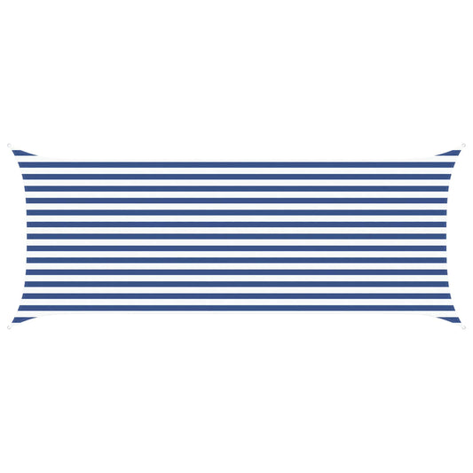 Sun Shade Sail Blue and White 5 x 2 m 100% Polyester Oxford