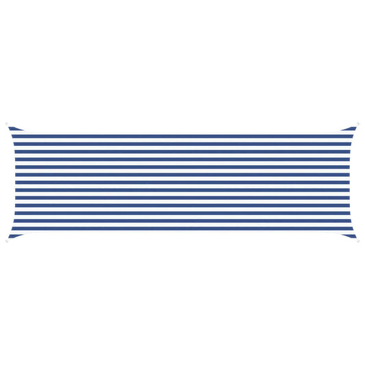 Sun Shade Sail Blue and White 6 x 2 m 100% Polyester Oxford
