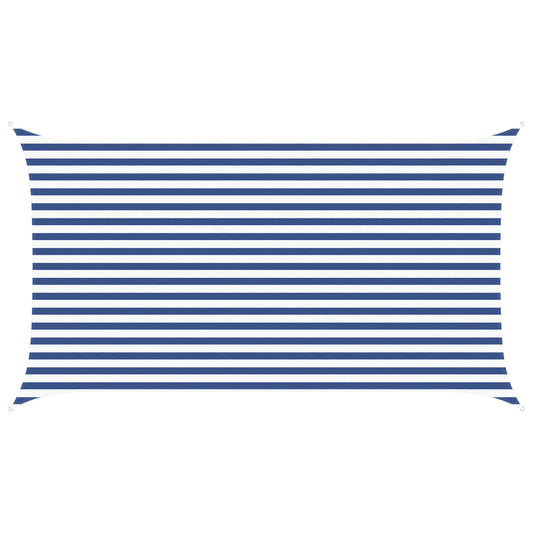 Sun Shade Sail Blue and White 4,5 x 2,5 m 100% Polyester Oxford