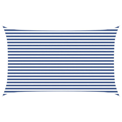Sun Shade Sail Blue and White 5 x 3 m 100% Polyester Oxford