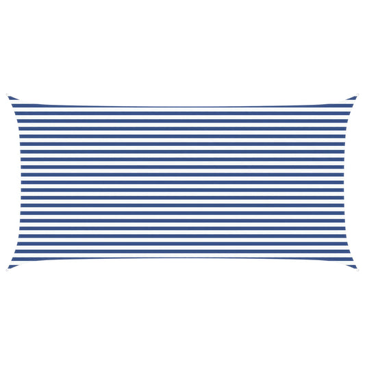 Sun Shade Sail Blue and White 6 x 3 m 100% Polyester Oxford