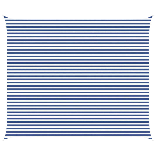 Sun Shade Sail Blue and White 6 x 5 m 100% Polyester Oxford