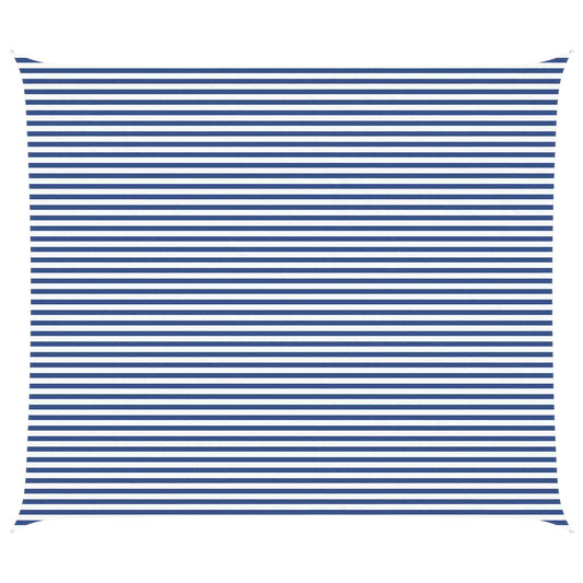 Sun Shade Sail Blue and White 7 x 6 m 100% Polyester Oxford