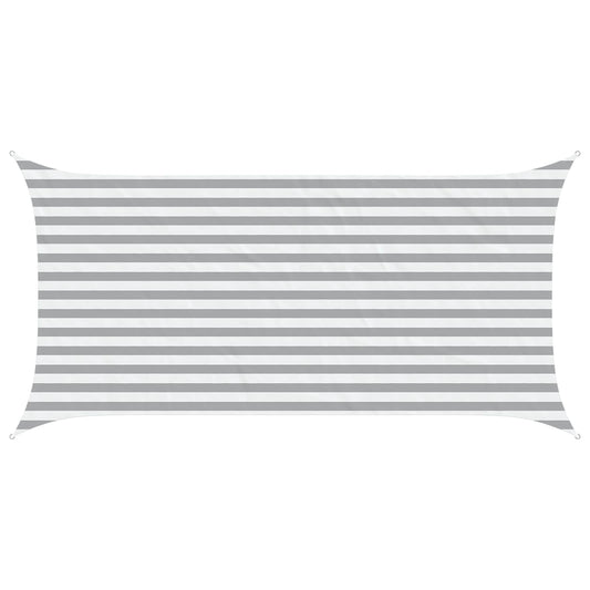 Sun Shade Sail Light Grey and White 4 x 2 m