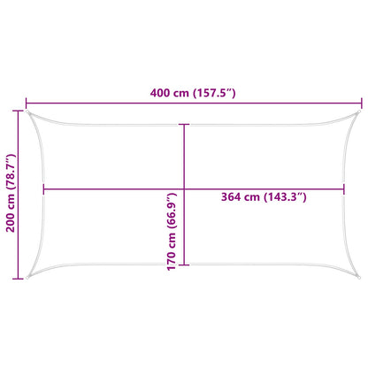 Sun Shade Sail Light Grey and White 4 x 2 m
