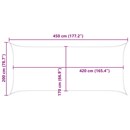 Sun Shade Sail Light Grey and White 4,5 x 2 m