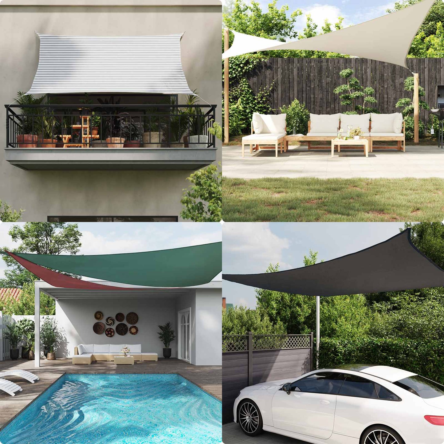 Sun Shade Sail PU coated oxford Rectangular