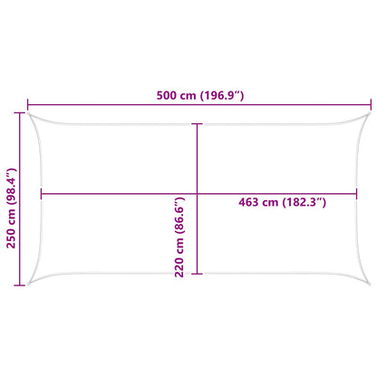 Sun Shade Sail Light Grey and White 5 x 2,5 m