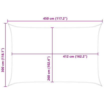 Sun Shade Sail Light Grey and White 4.5 x 3 m