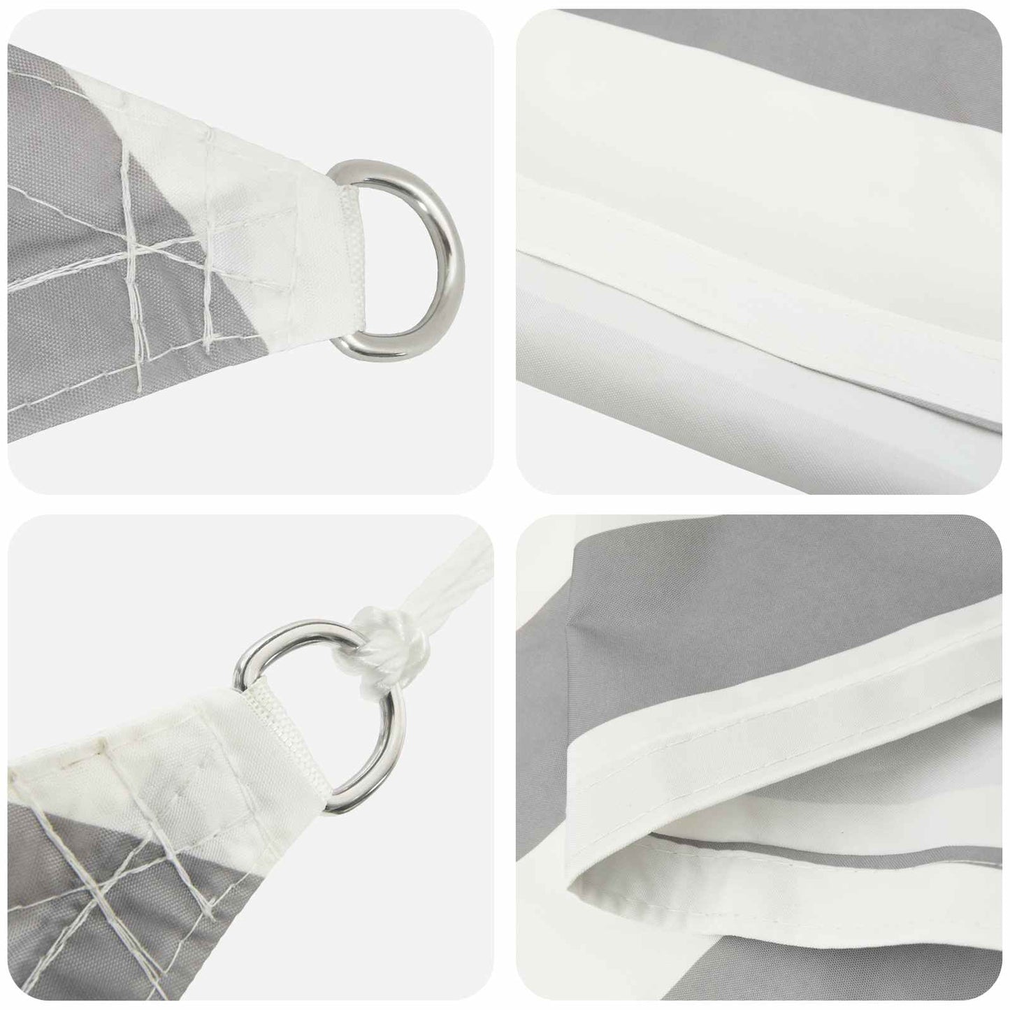 Sun Shade Sail Light Grey and White 5 x 3 m