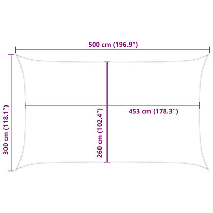 Sun Shade Sail Light Grey and White 5 x 3 m