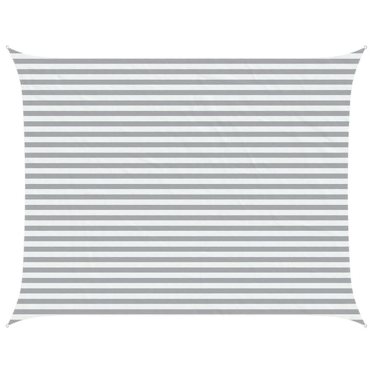 Sun Shade Sail Light Grey and White 4,5 x 3,5 m