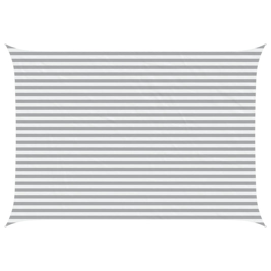 Sun Shade Sail Light Grey and White 5 x 3.5 m