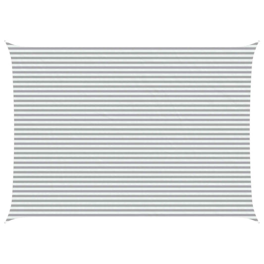 Sun Shade Sail Light Grey and White 7 x 5 m