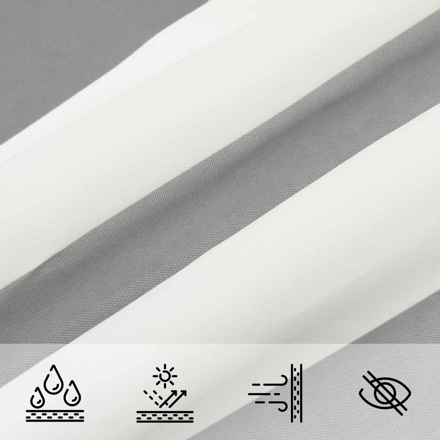 Sun Shade Sail Light Grey and White 7 x 6 m