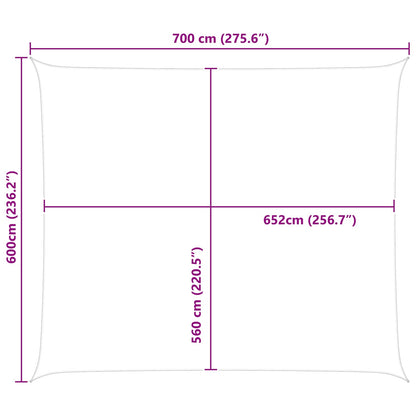 Sun Shade Sail Light Grey and White 7 x 6 m