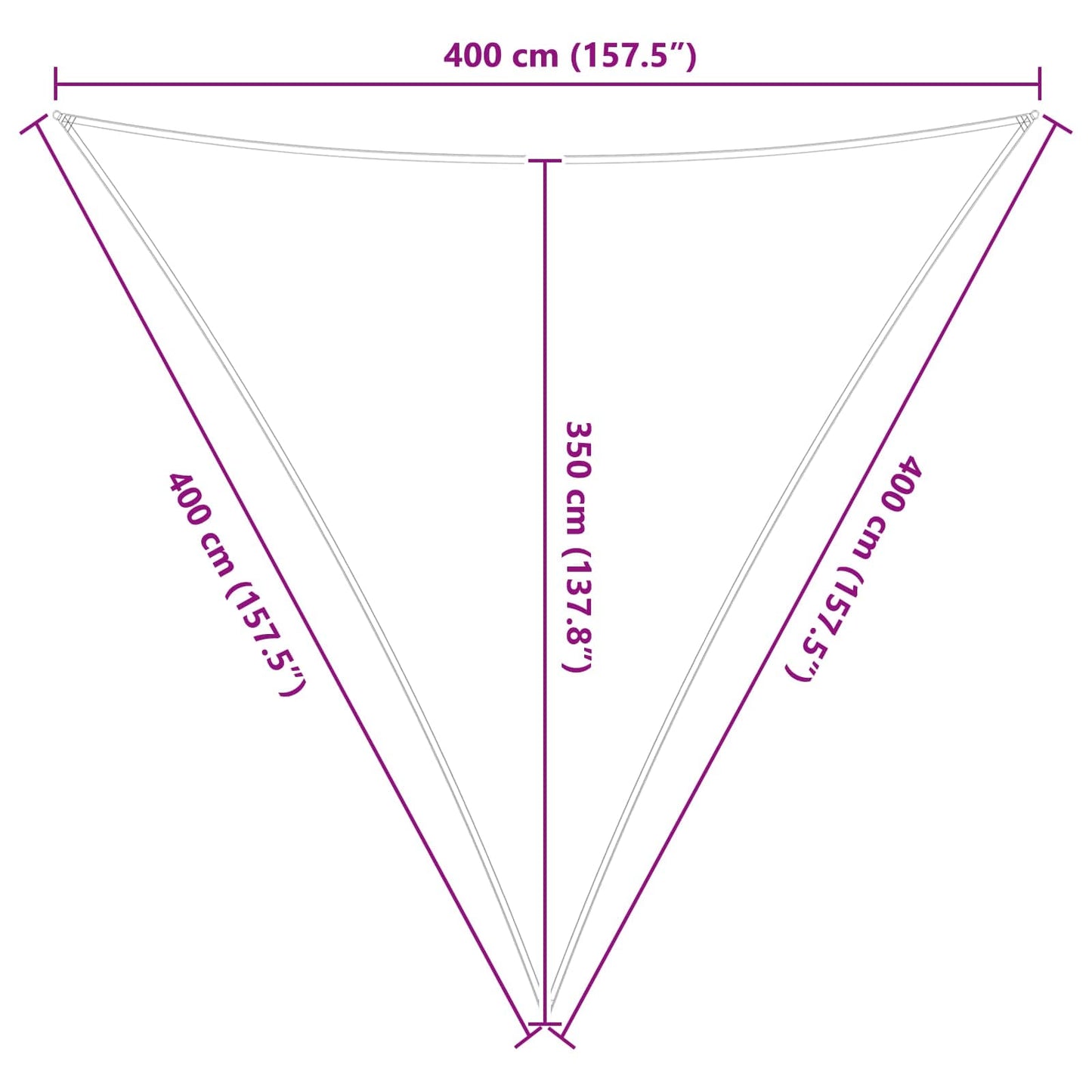 Sun Shade Sail Yellow and White 4 x 4 x 4 m