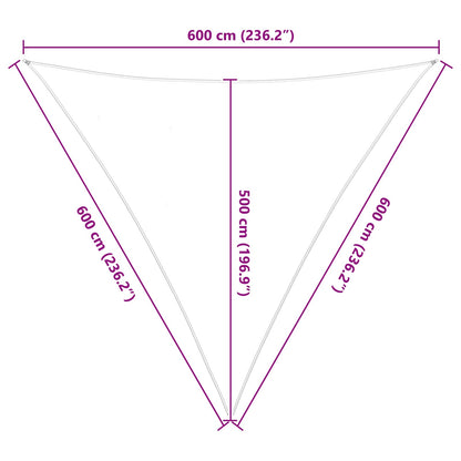 Sun Shade Sail Yellow and White 6 x 6 x 6 m