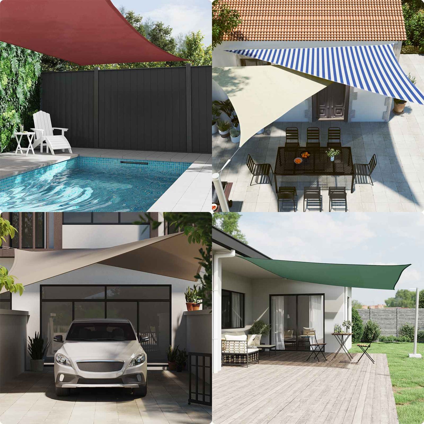 Sun Shade Sail Blue and White 4.5 x 4.5 x 4.5 m