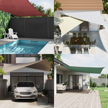 Sun Shade Sail Light Grey and White 7 x 5 x 5 m