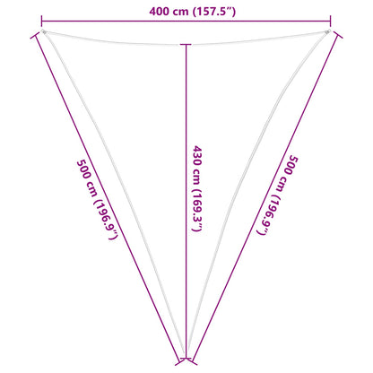 Sun Shade Sail Light Grey and White 4 x 5 x 5 m