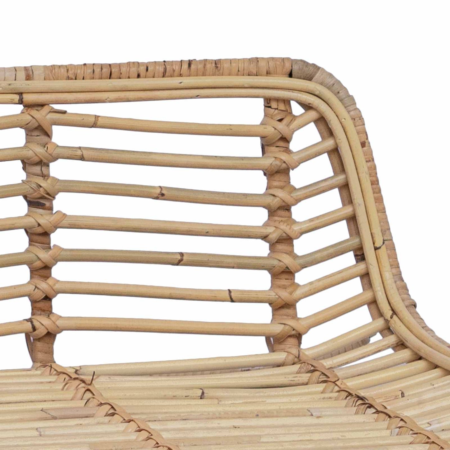 Bar Stool 2 pcs Natural 44 x 45 x 76 cm Rattan and Steel