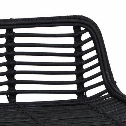 Bar Stool 2 pcs Black 44 x 45 x 76 cm Rattan and Steel
