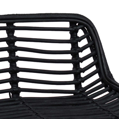 Bar Stool 2 pcs Black 44 x 46 x 91 cm Rattan and Steel