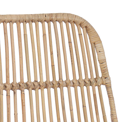 Bar Stool 2 pcs Natural 44 x 54 x 96 cm Rattan and Steel