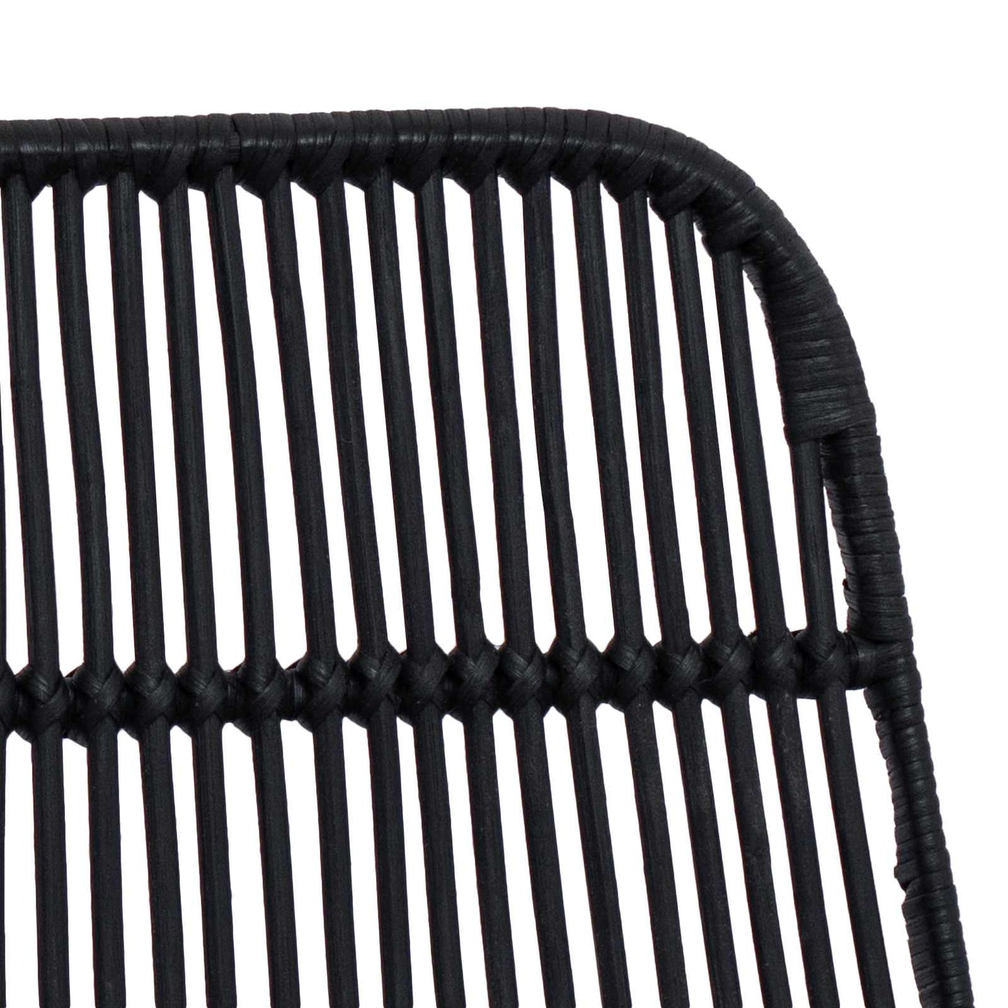 Bar Stool 2 pcs Black 44 x 54 x 96 cm Rattan and Steel