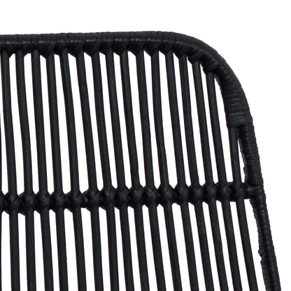 Bar Stool 2 pcs Black 44 x 54 x 96 cm Rattan and Steel
