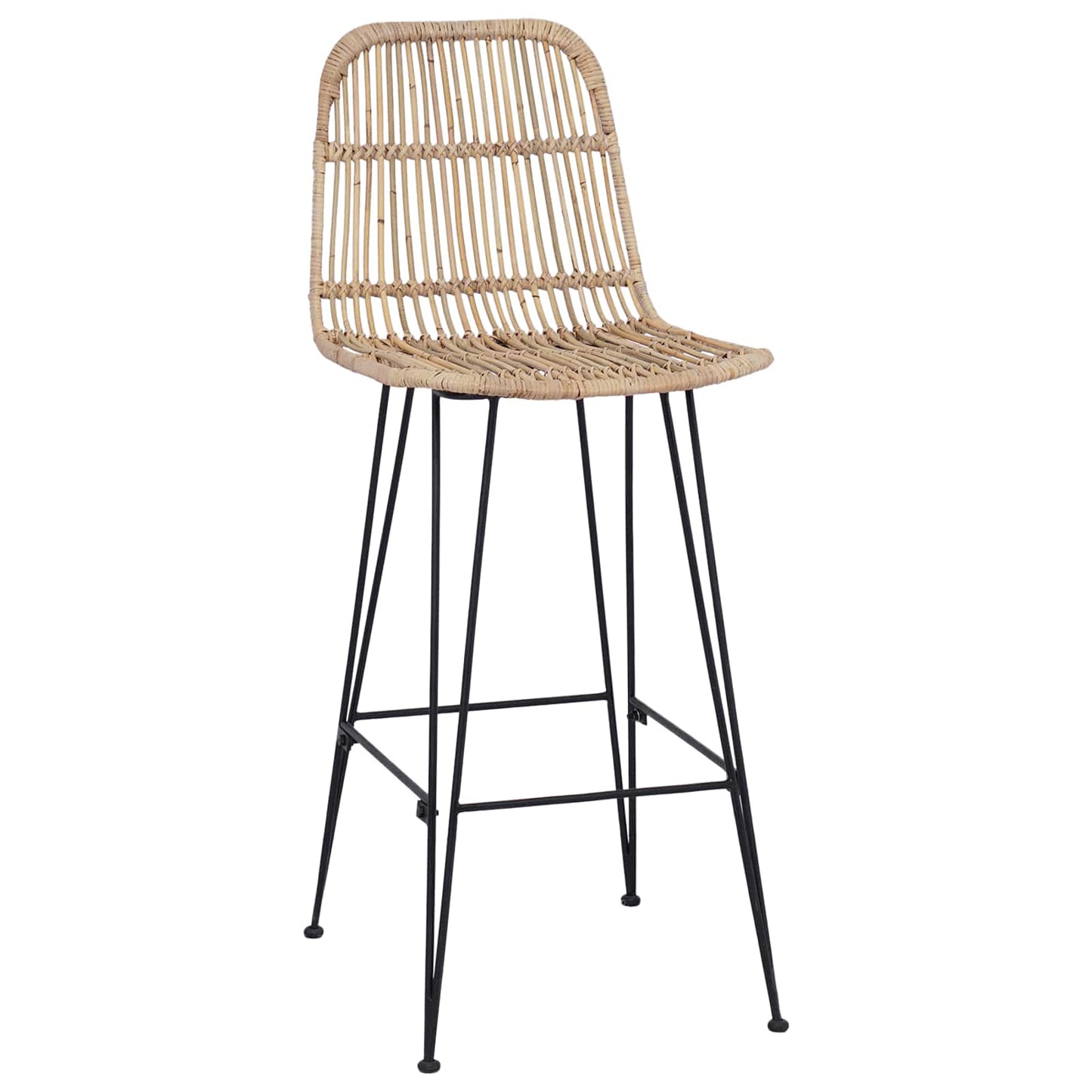 Bar Stool 2 pcs Natural 44 x 55 x 109 cm Rattan and Steel