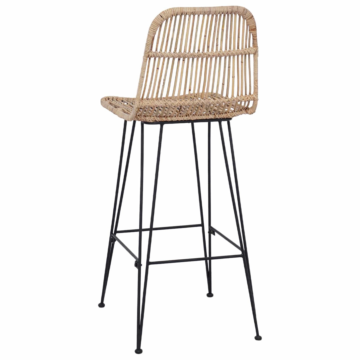 Bar Stool 2 pcs Natural 44 x 55 x 109 cm Rattan and Steel