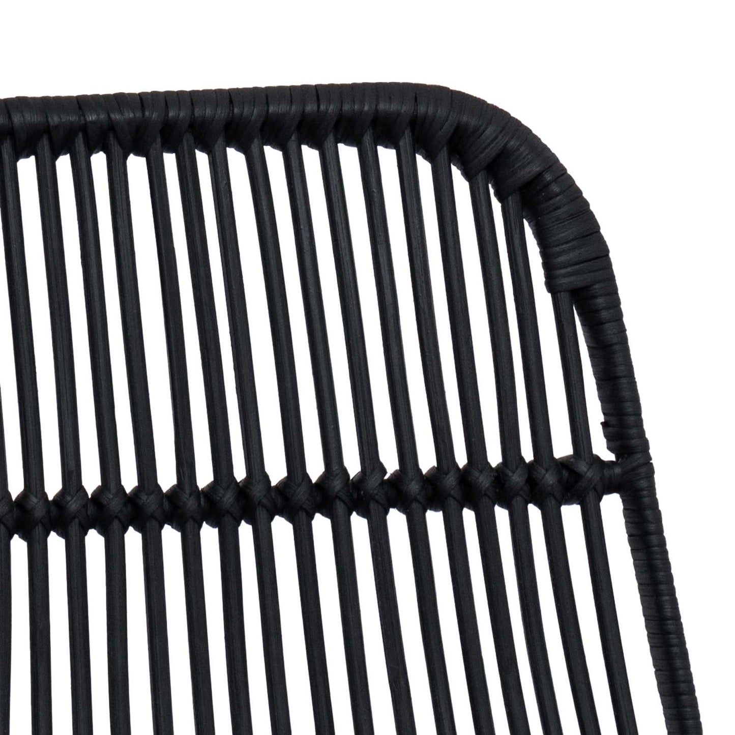 Bar Stool 2 pcs Black 44 x 55 x 109 cm Rattan and Steel