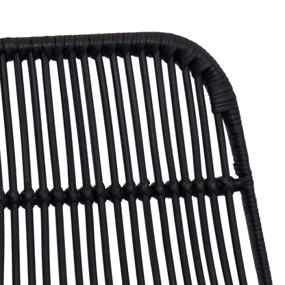 Bar Stool 2 pcs Black 44 x 55 x 109 cm Rattan and Steel