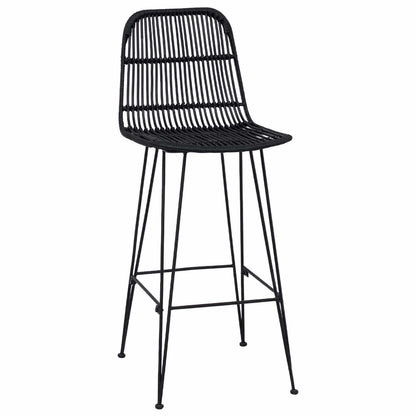 Bar Stool 2 pcs Black 44 x 55 x 109 cm Rattan and Steel