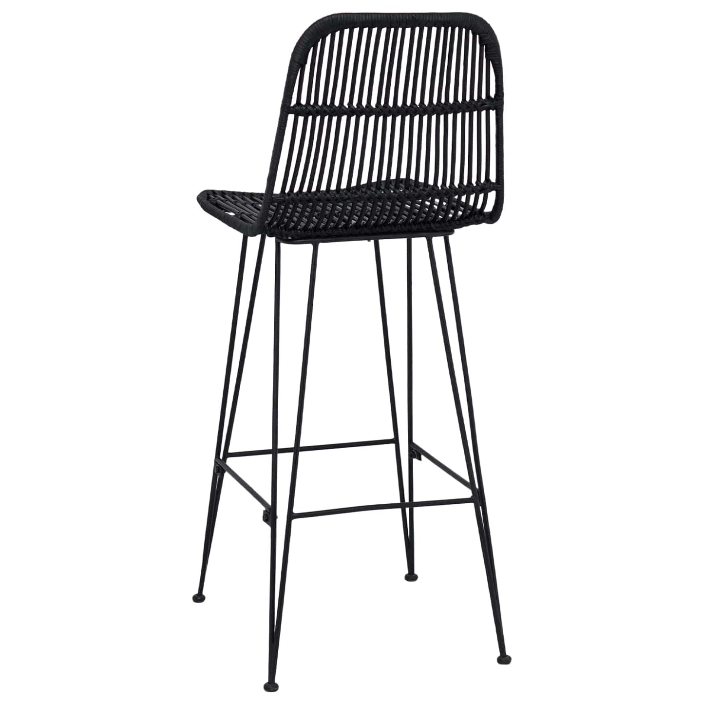 Bar Stool 2 pcs Black 44 x 55 x 109 cm Rattan and Steel