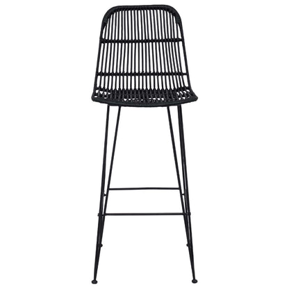 Bar Stool 2 pcs Black 44 x 55 x 109 cm Rattan and Steel