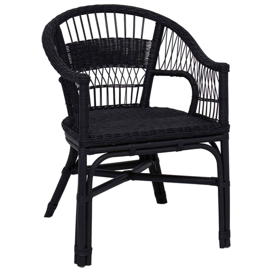 Stacking Chair Rattan Black 60 x 60 x 81 cm