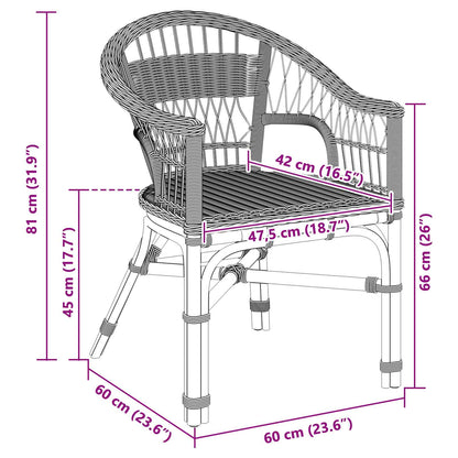 Stacking Chair Black 60 x 60 x 81 cm Rattan