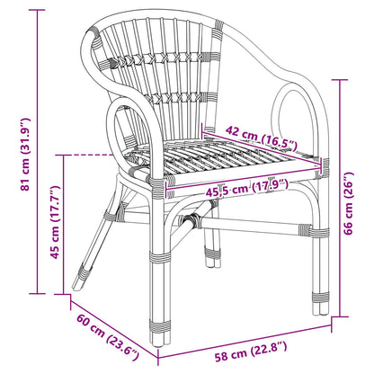 Stacking Chair Black 58 x 60 x 81 cm Rattan