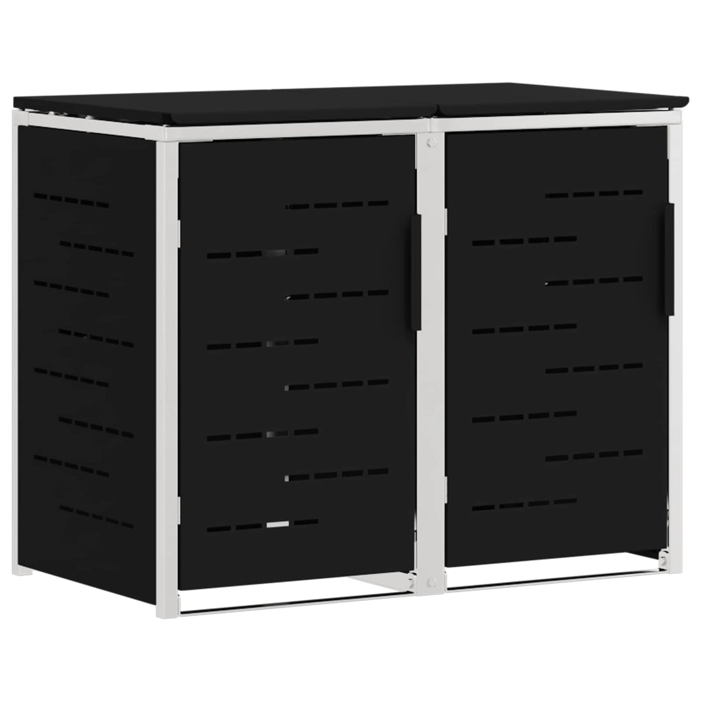 Wheelie Bin Storage for 2 Bins 240L Stainless Steel Black